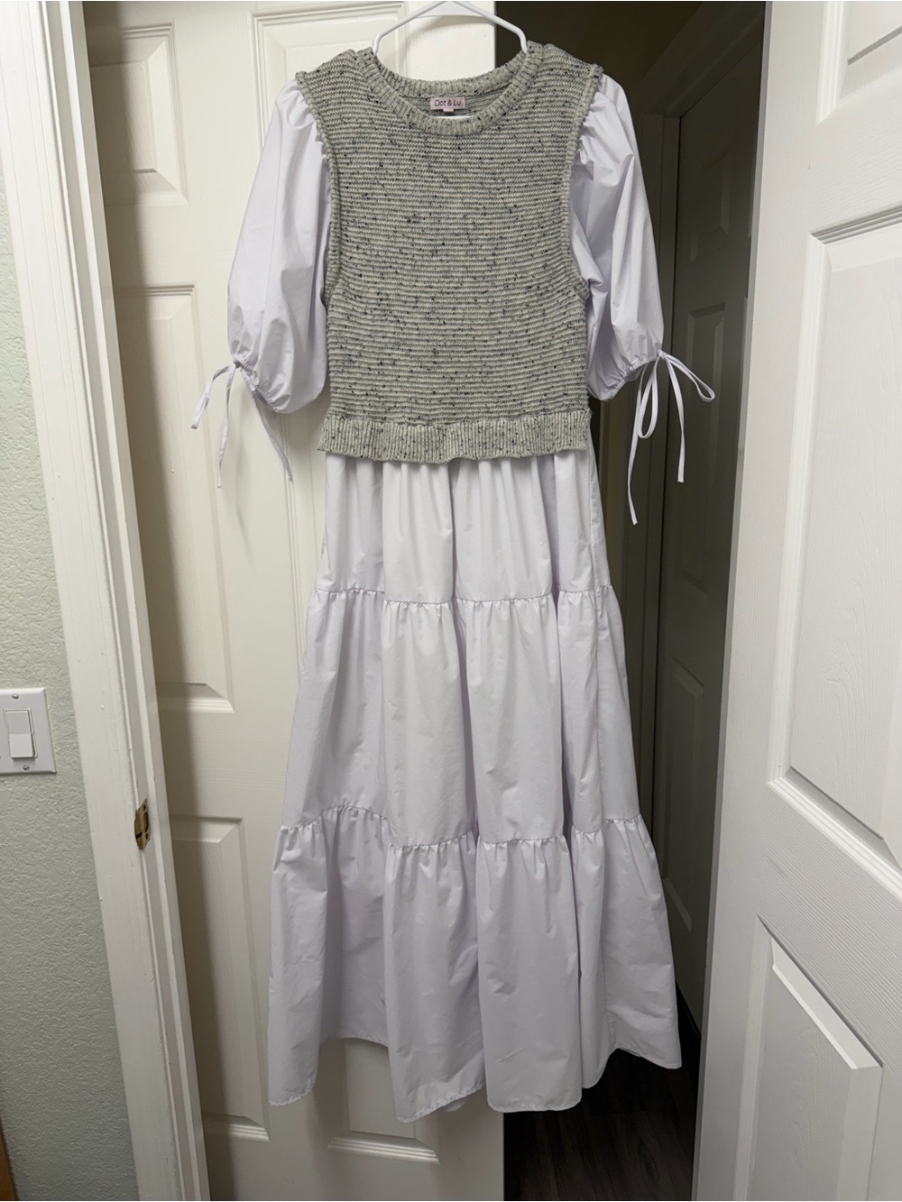 Anthropologie Dot & Lu Maternity Sweater Vest Twofer Maxi Dress Size S - Picture 5 of 14